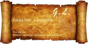 Geszler Levente névjegykártya
